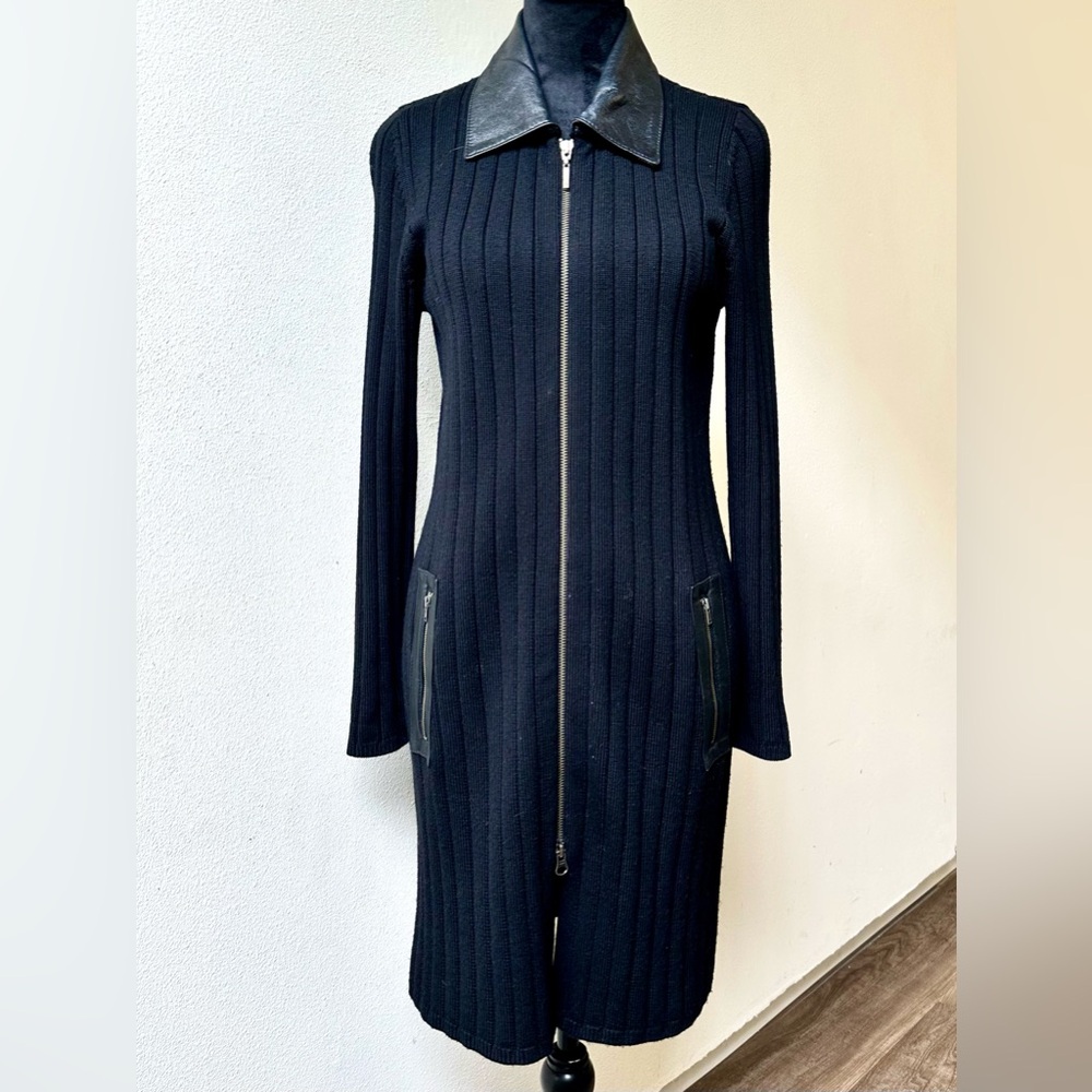 Classiques Entier Black Ribbed Long Sleeve Dress size petite small